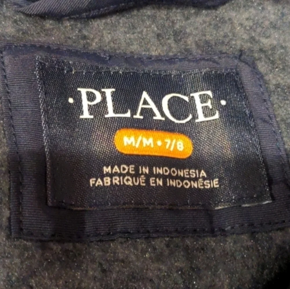 The Children's Place Unisex Blue Fleece Full Zip Jacket with Pockets size Medium